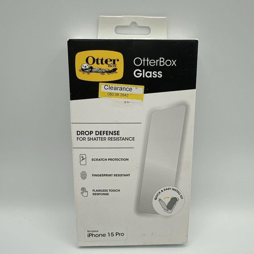 OtterBox Apple iPhone 15 Pro Glass: Scratch-Resistant Screen Protector